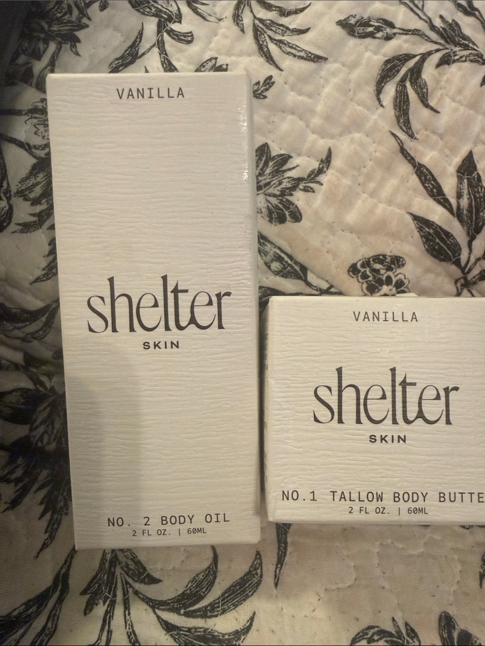 Shelter skin Vanilla Body Oil & Tallow Body Butter - White